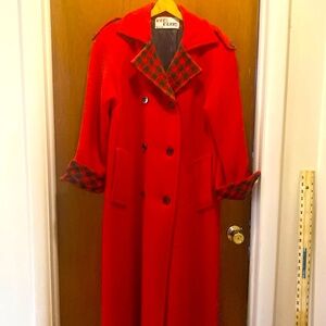 Midi length wool coat by Ilie Wacs, designer